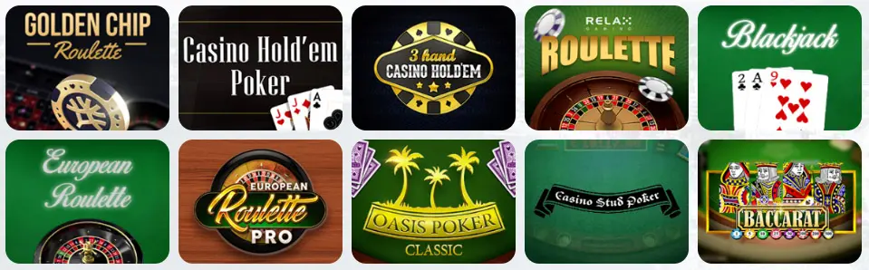 Jeux de table au GRATOWIN CASINO